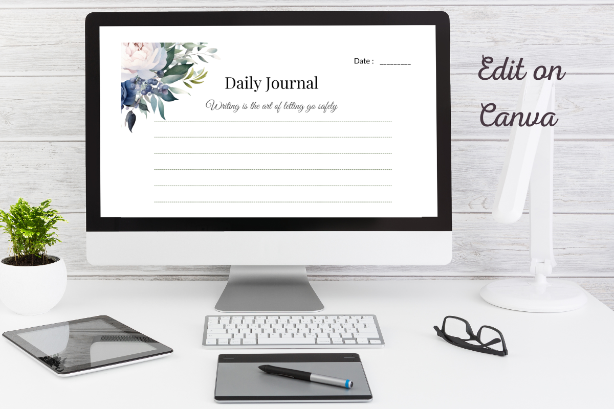 Daily Journal Printable Template, a Stationery Template by Daffodil Dream Studio (Photo 5 of 6)