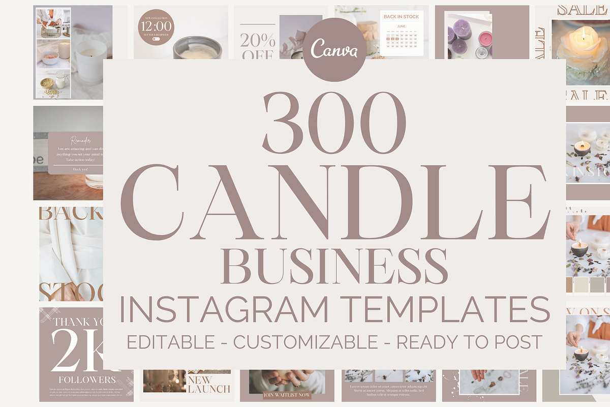 Candle Business Instagram Templates, a Social Media Template by Social Assumptions (Photo 1 of 8)
