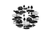 Lotus Pond Silhouette SVG Bundle, an Illustration by yasushie (Thumbnail 8 of 31)