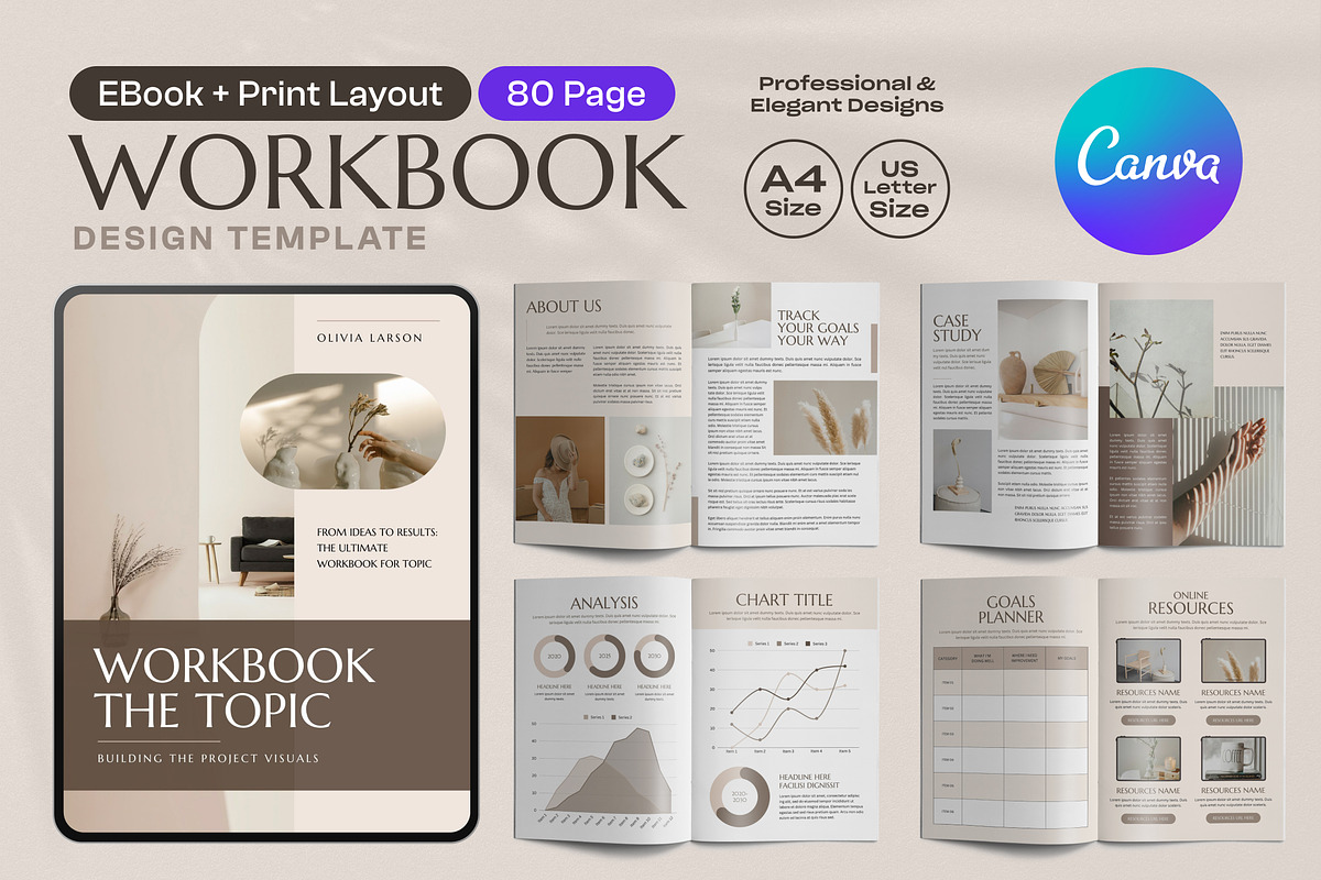 Ebook Workbook Canva Template, a Marketing Template by Miyaji75 (Photo 1 of 10)