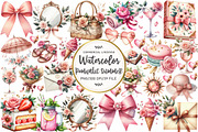 Watercolor Romantic Summer Clipart, an Illustration by OK Design (Thumbnail 1 of 5)
