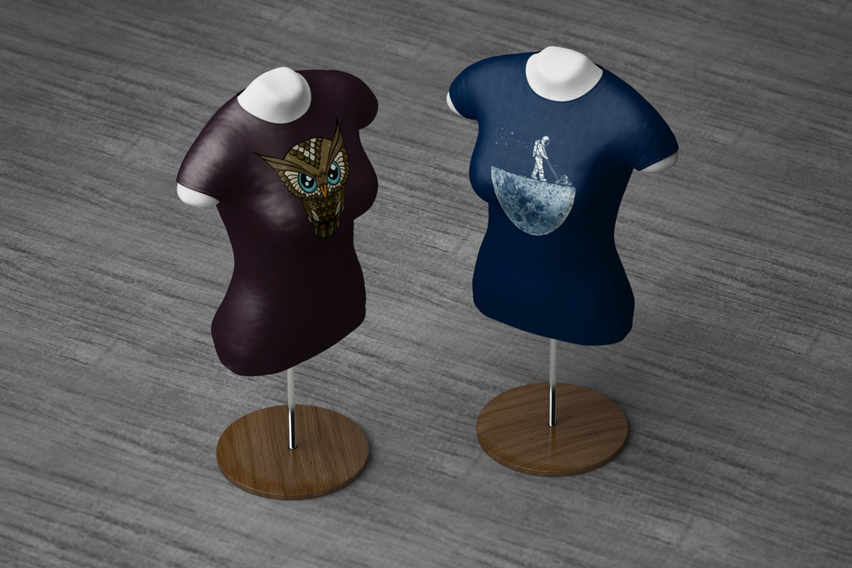 Female T-Shirt Mannequin Mock-Up, an Advertising Mockup by MassDream (Photo 7 of 12)