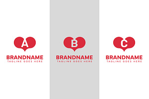 Letter A B C Love Logo Set, a Branding & Logo Template by Pray Art Design Studio