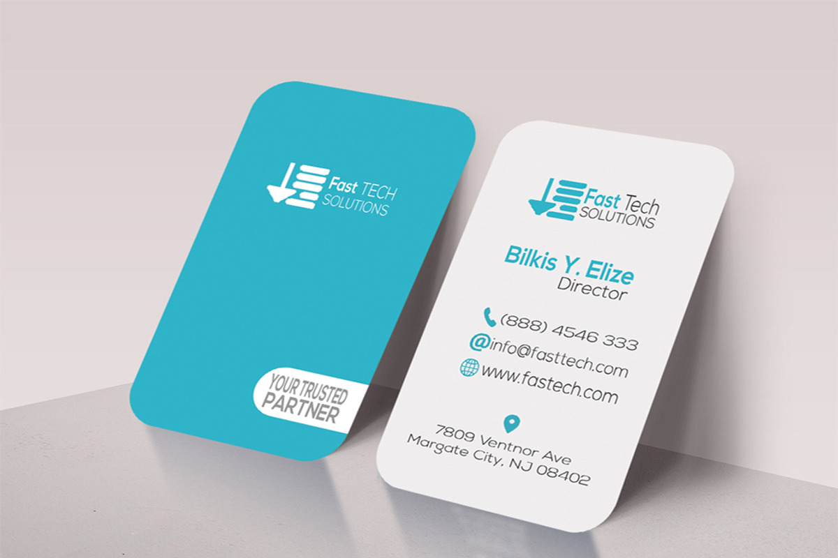 Fast Tech Round Business Card, a Business Card Template by erikadesign (Photo 1 of 2)