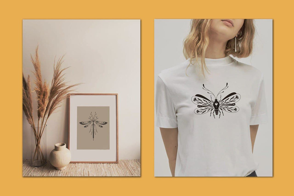Insects. Graphic clipart + patterns., a Wallpaper Graphic by heyXeni (Photo 3 of 5)
