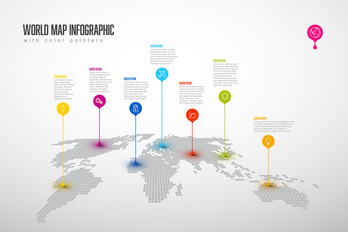 World map infographic template, a Presentation Template by Orson