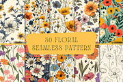Wildflower Garden Seamless Pattern, a Pattern Graphic by UniqueMe (Thumbnail 1 of 14)