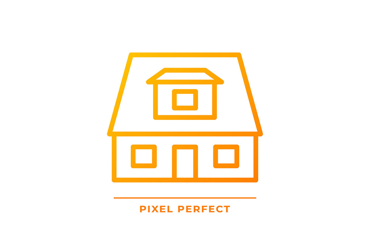 Bungalow pixel perfect gradient line, an Icon by IMG Visuals