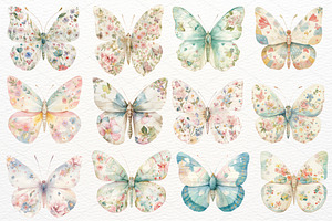 Watercolor Butterflies Clipart