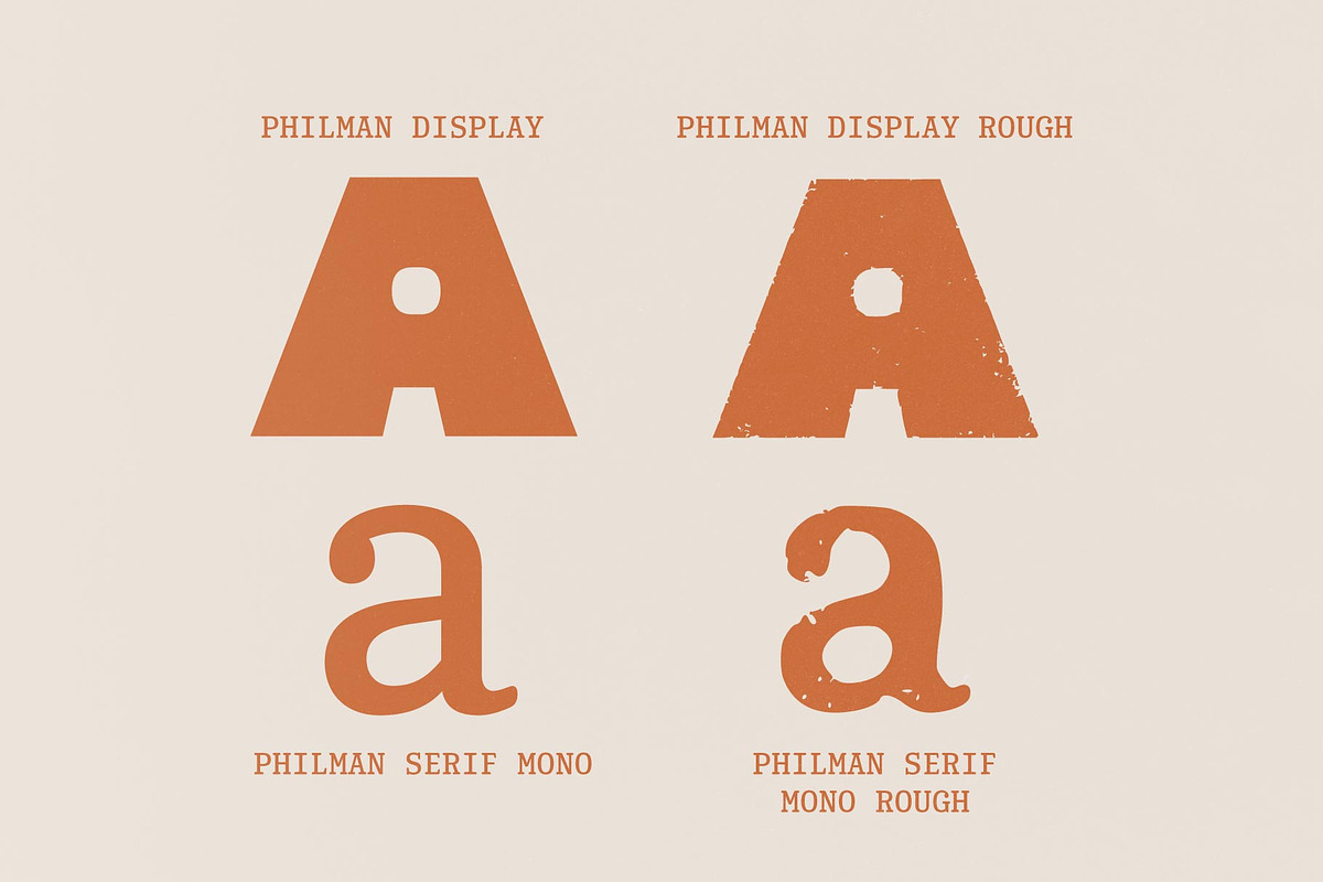 Philman; 4 Styles Vintage Fonts, a Sans Serif Font by Eko Bimantara (Photo 4 of 12)