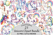 Unicorn Clipart, an Illustration by CitraGraphics (Thumbnail 1 of 5)