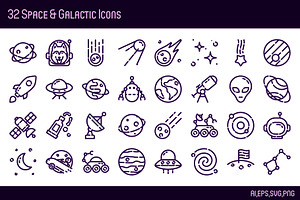 32 Space & Galactic Icons