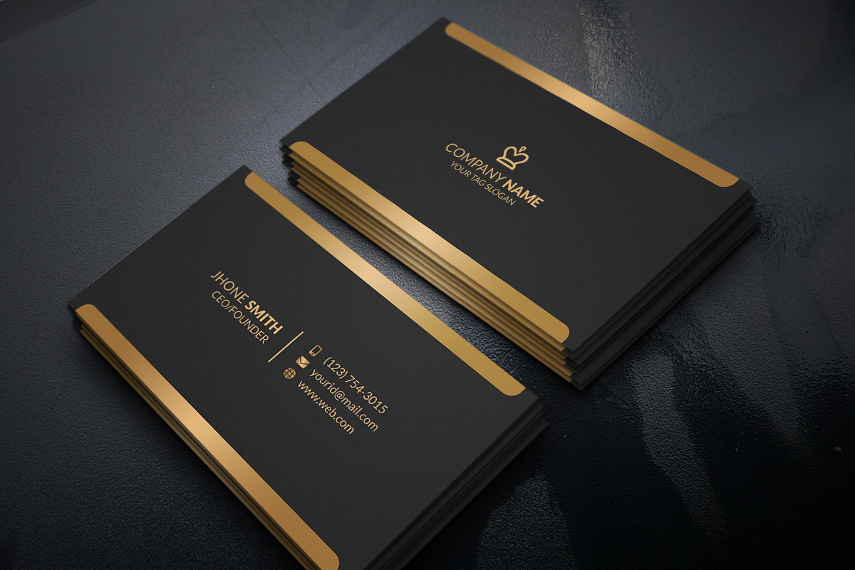 Golden Business Card design, a Business Card Template by Helal Shop (Photo 2 of 3)
