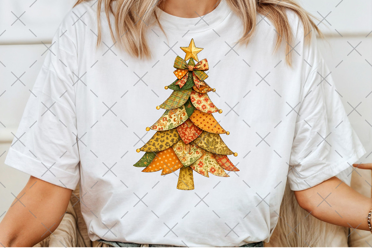 Patchwork Christmas Tree Png, an Illustration by Craft Nest (Photo 4 of 6)