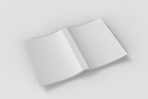 3d Cover Side Of Open Book Mockup