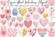 Sequin Heart Valentines Clipart, an Illustration by Sublimation Artist (Thumbnail 1 of 6)