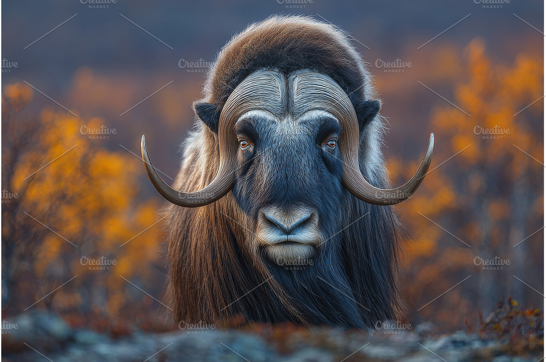 Ovibos moschatus, the scientific, an Animal Photo by ZinetroN