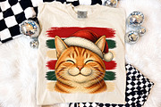 Vintage Stripes Cat Christmas PNG, a Seasonal Illustration by Libby Wishes (Thumbnail 2 of 4)