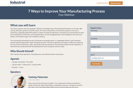 HubSpot Landing Page Template