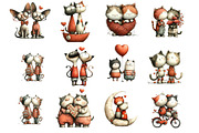 Quirky Valentine Cats Couple PNG, an Illustration by Designking (Thumbnail 3 of 5)