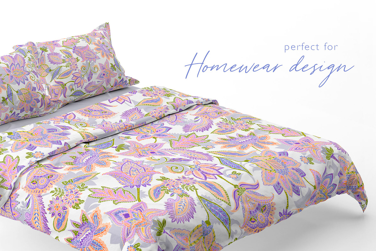 India, Ethnic floral prints, a Pattern Graphic by Laura Camoe (Photo 6 of 10)
