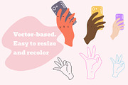 Hand Gestures Vector Set, an Object Illustration by Samnay Arts (Thumbnail 2 of 5)