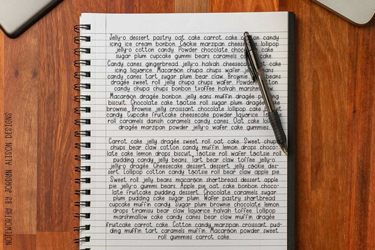 Noteworthy, Neat Sans Serif Font, a Sans Serif Font by Jordyn Alison Designs (Photo 10 of 10)