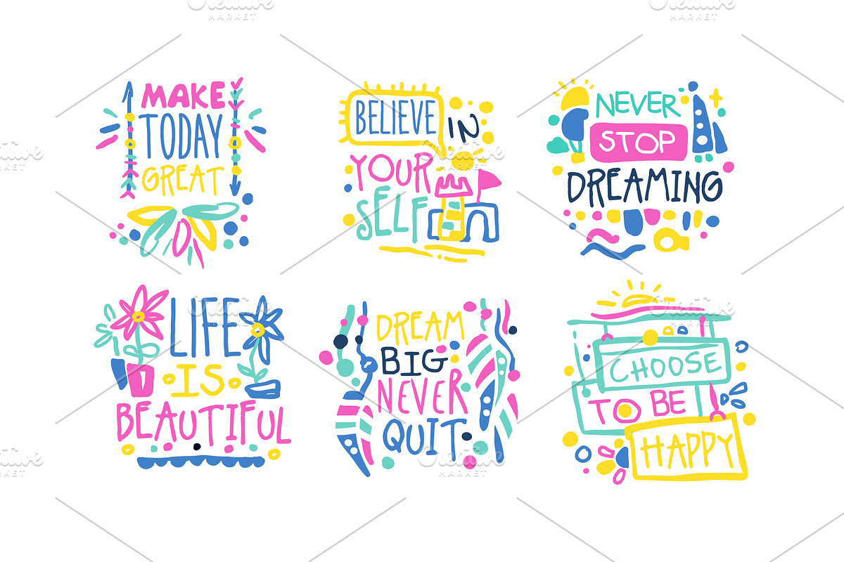 Positive Inspirational and, an Object Illustration by TopVectors