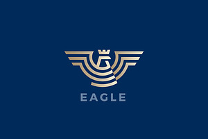 Eagle Logo Wings Geometric Heraldic