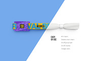 RFID Wristband Mockup 350x15mm 3 PSD, an Apparel Mockup by easymock (Thumbnail 4 of 9)