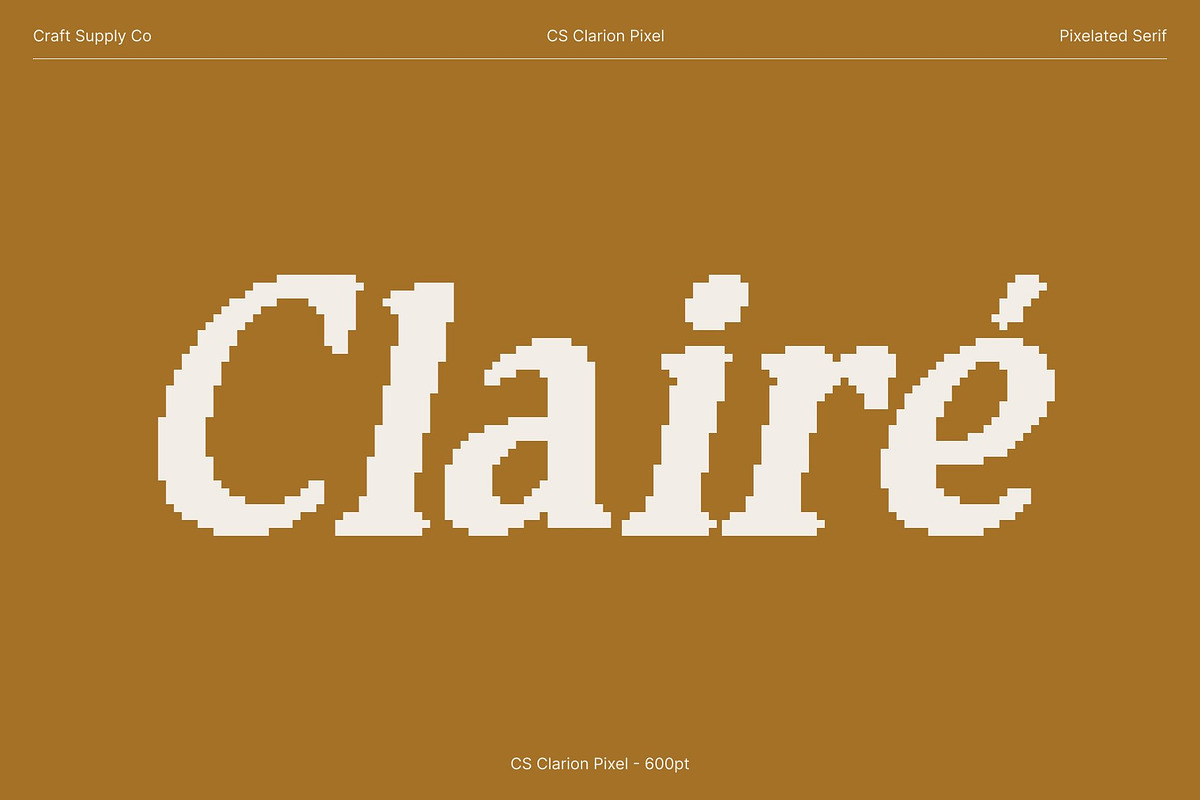 CS Clarion Pixel, a Serif Font by Craft Supply Co. (Photo 2 of 8)