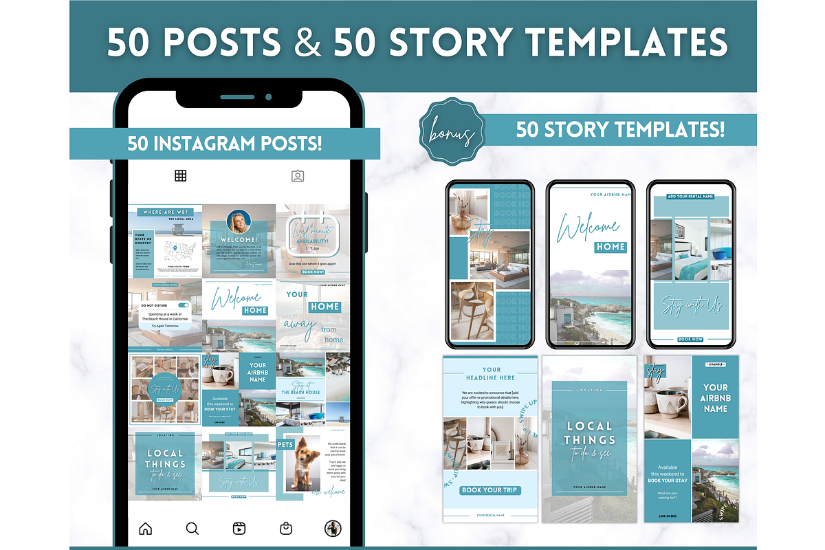 Instagram Post Templates for Airbnb, a Social Media Template by Templatables (Photo 3 of 11)