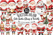 Cute Santa Claus & Friends Christmas, an Illustration by Designking (Thumbnail 1 of 5)