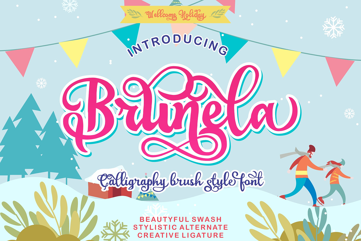 Brunela - Handrawn Calligraphy font