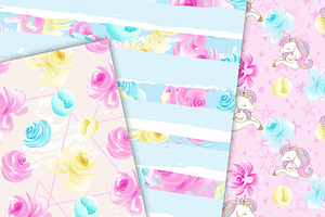 Cute Unicorns Digital Paper