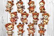 Cute Autumn Bear Clipart Sublimation, a Seasonal Illustration by V Design Creator (Thumbnail 7 of 7)