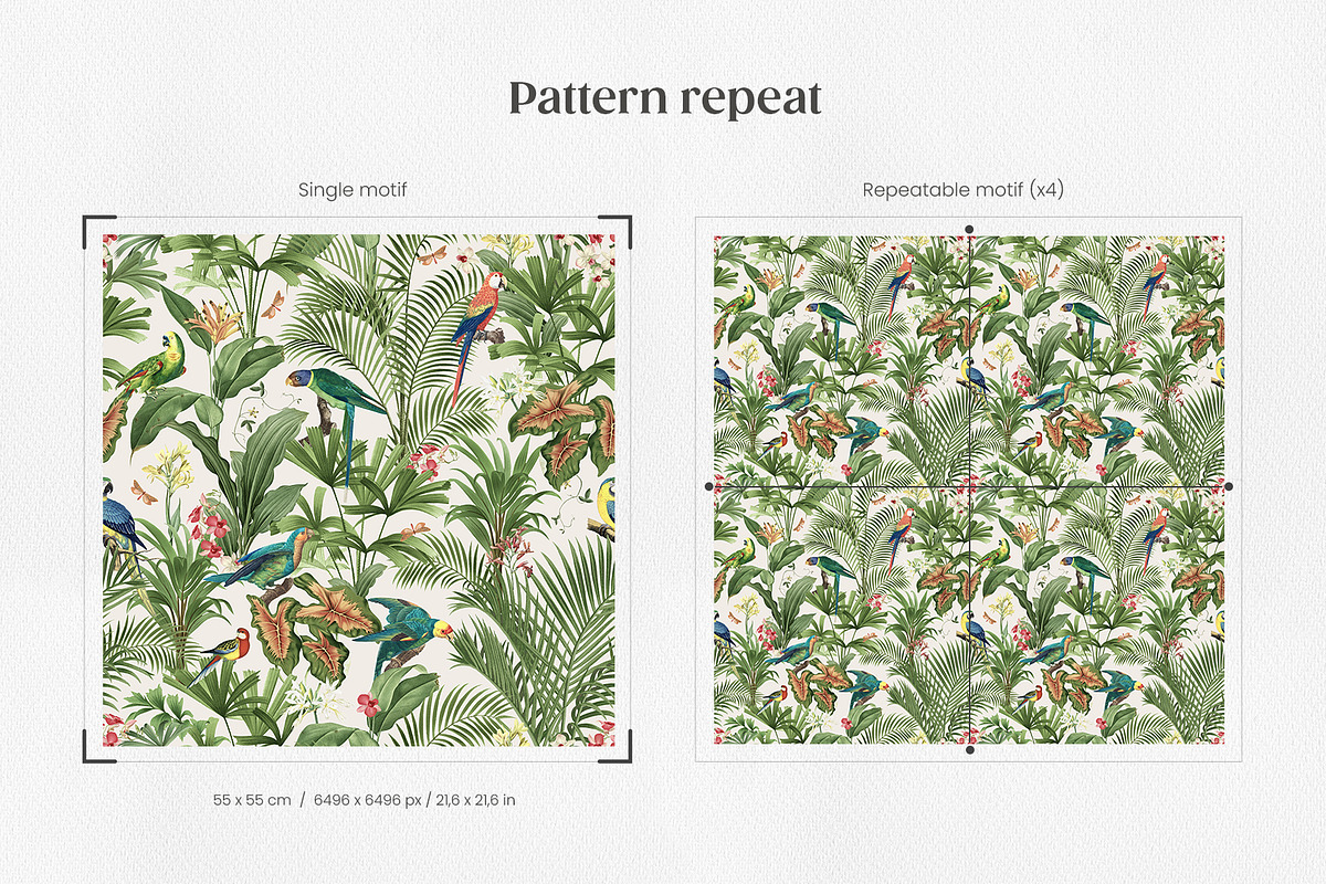 Vintage Wild Parrot Seamless Pattern, a Wallpaper Graphic by Yello_illustration (Photo 3 of 14)