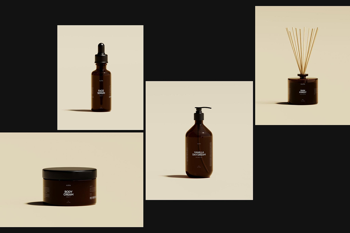 Aura Cosmetic Mockup Collection, a Packaging Mockup by Mockup Line (Photo 2 of 8)