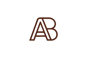 Modern AB Monogram Line Design, a Branding & Logo Template by Vectorium Studio