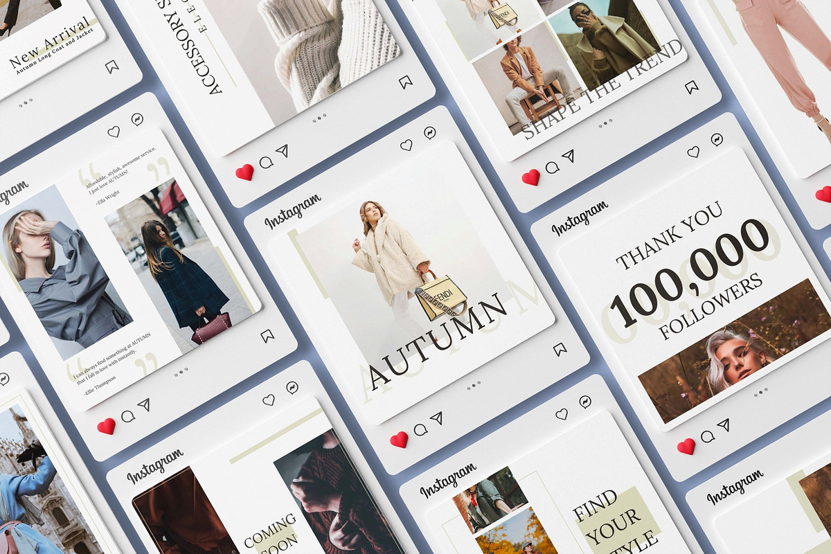 AUTUMN Premium Instagram Template, a Templates & Theme by typeflair (Photo 2 of 4)