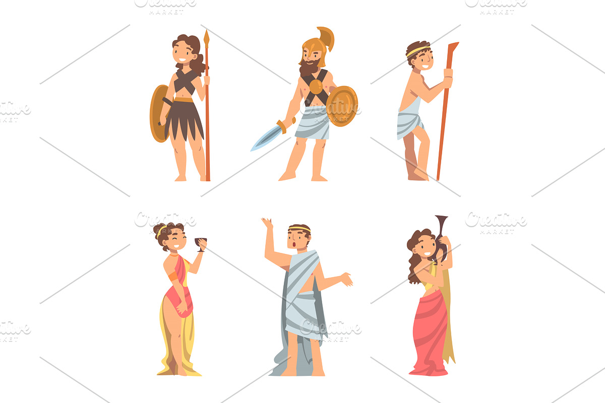Greeks or Hellenes People Character, a Person Illustration by TopVectors