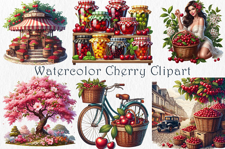 Cherry Clipart Watercolor