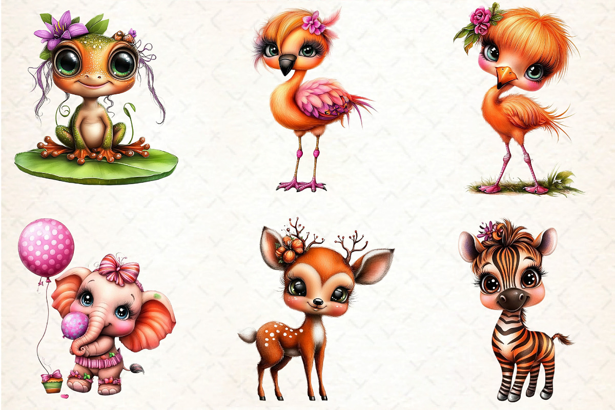 Adorable Animal World Clipart, an Illustration by DreamCafeArt (Photo 4 of 8)