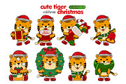 cute tiger celebrate christmas, an Animal Illustration by MEDZ (Thumbnail 1 of 2)