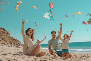Family enjoying outdoor activities, a Photo by Pavel_design
