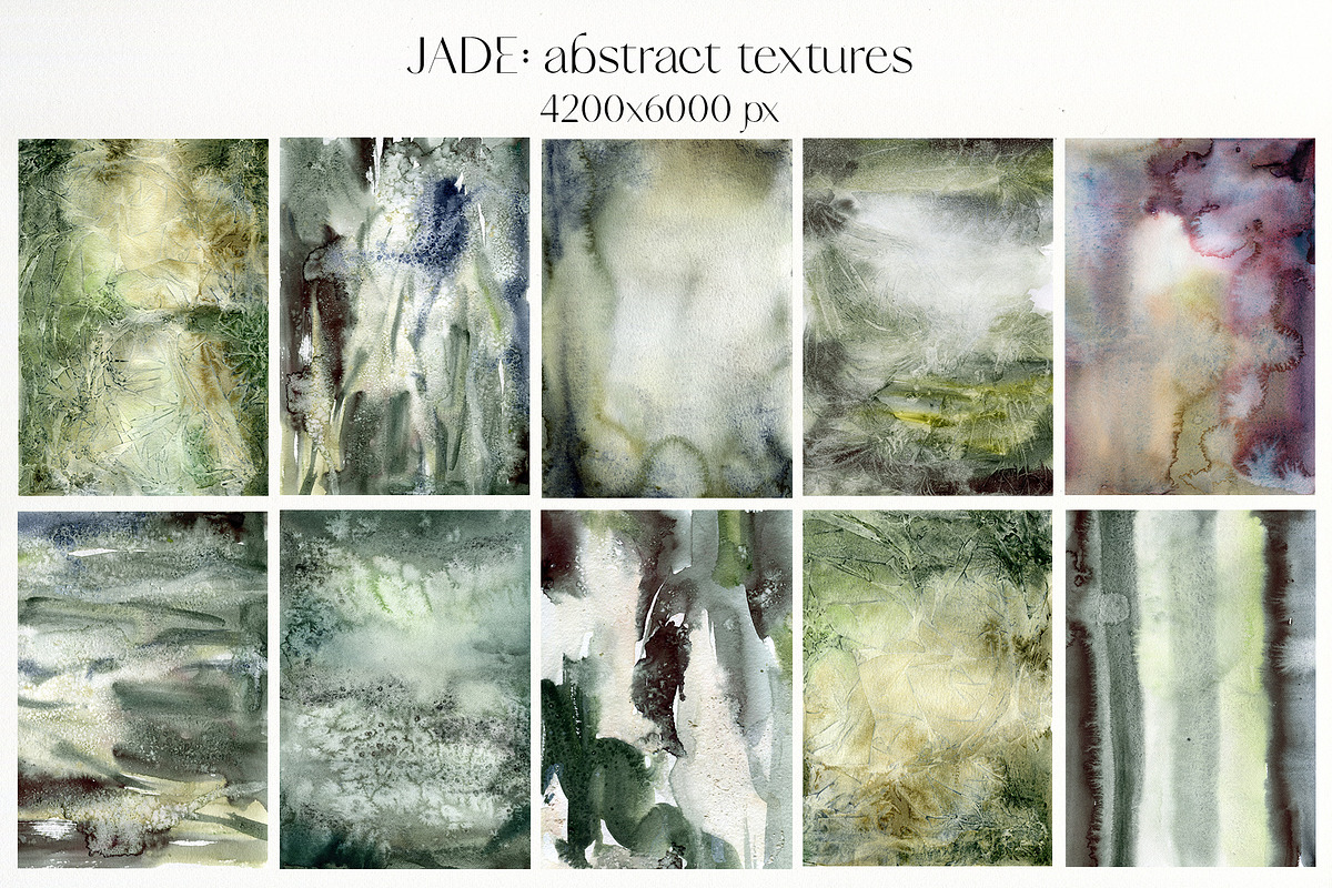 JADE Green watercolor backgrounds, a Texture Graphic by Yuliya Derbisheva (Photo 4 of 13)