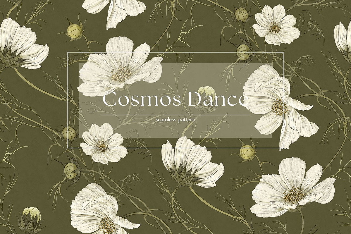 Cosmos Dance Seamless Pattern, a Pattern Graphic by MouseGrey (Photo 1 of 10)
