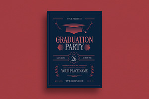 Elegant Graduation Party Event Flyer, a Print Template by VectorVactory