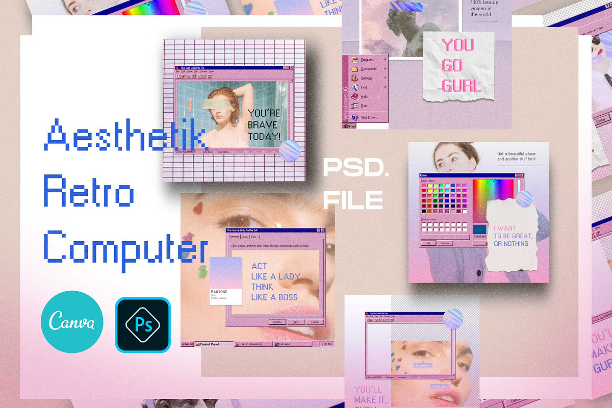 Aesthetik Canva & PS Retro Insta, a Social Media Template by Dirtytemp Studio (Photo 5 of 5)