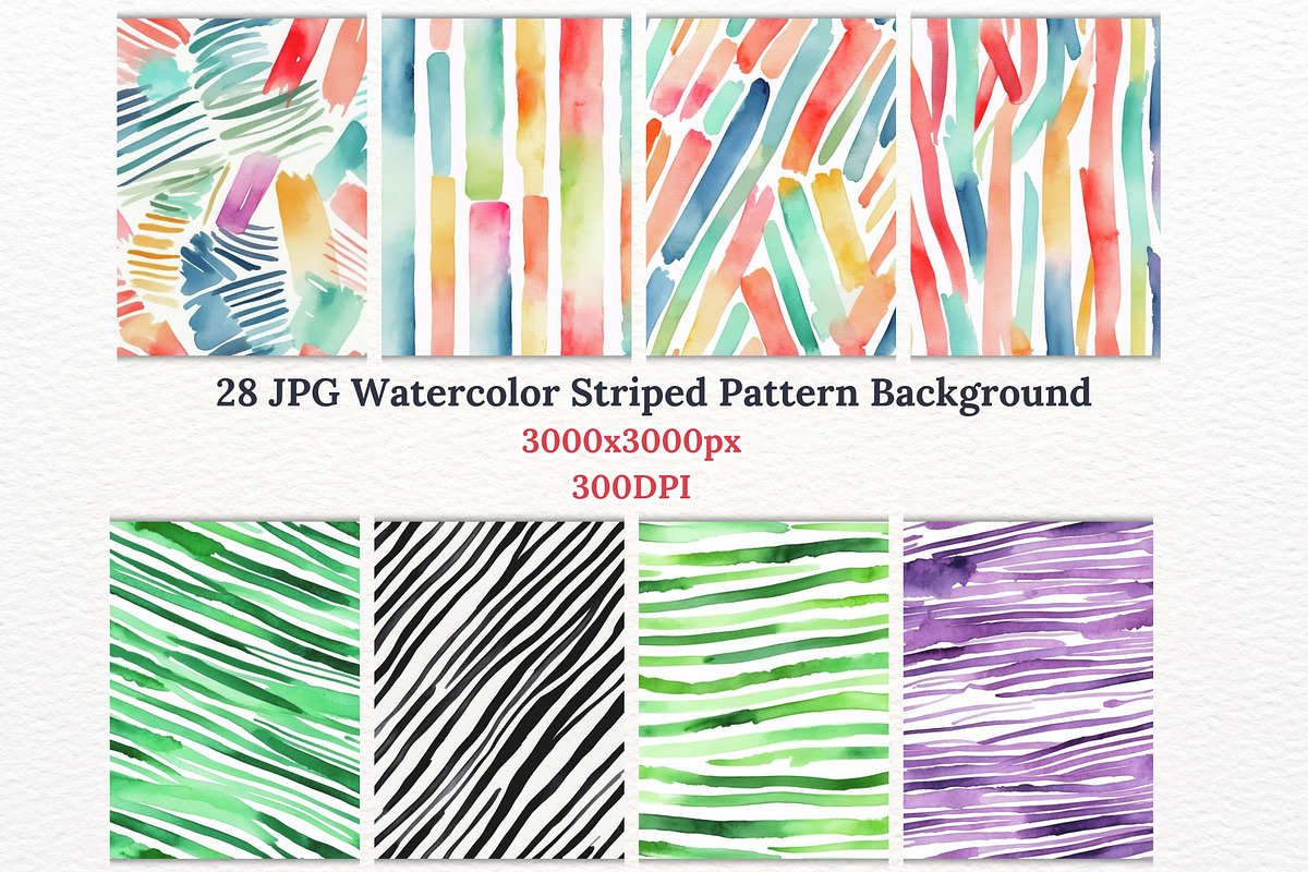 Watercolor Stripe Pattern Background, a Pattern Graphic by Vachira Digital Studio (Photo 4 of 4)
